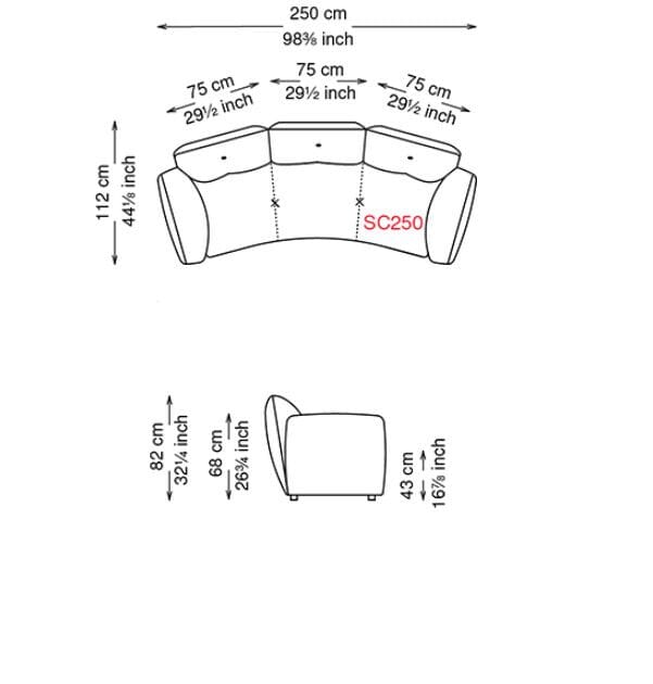 Изогнутый диван из ткани In Stock Cattelan Италия ARCH-00077694 - Вид №4