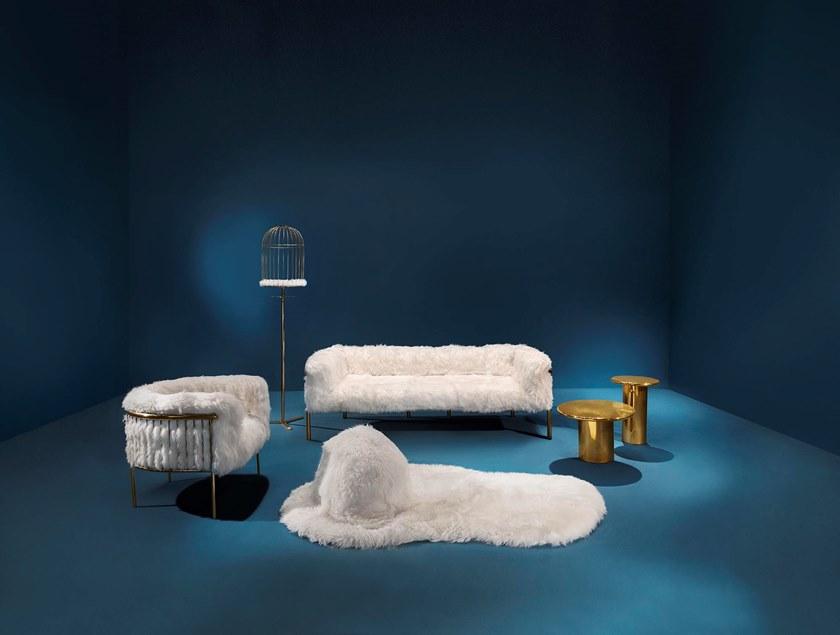 Scarlet Splendour Круглый журнальный столик из металла Snow white sun-id-1407179 - Вид №4