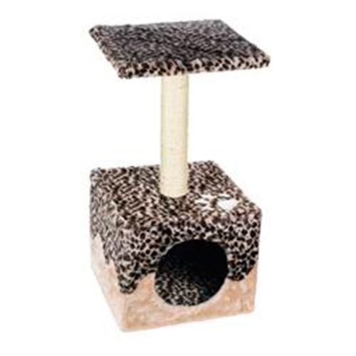 ПР0040427 Дом-когтеточка для кошек Леопард 40х40х60см Foxie 