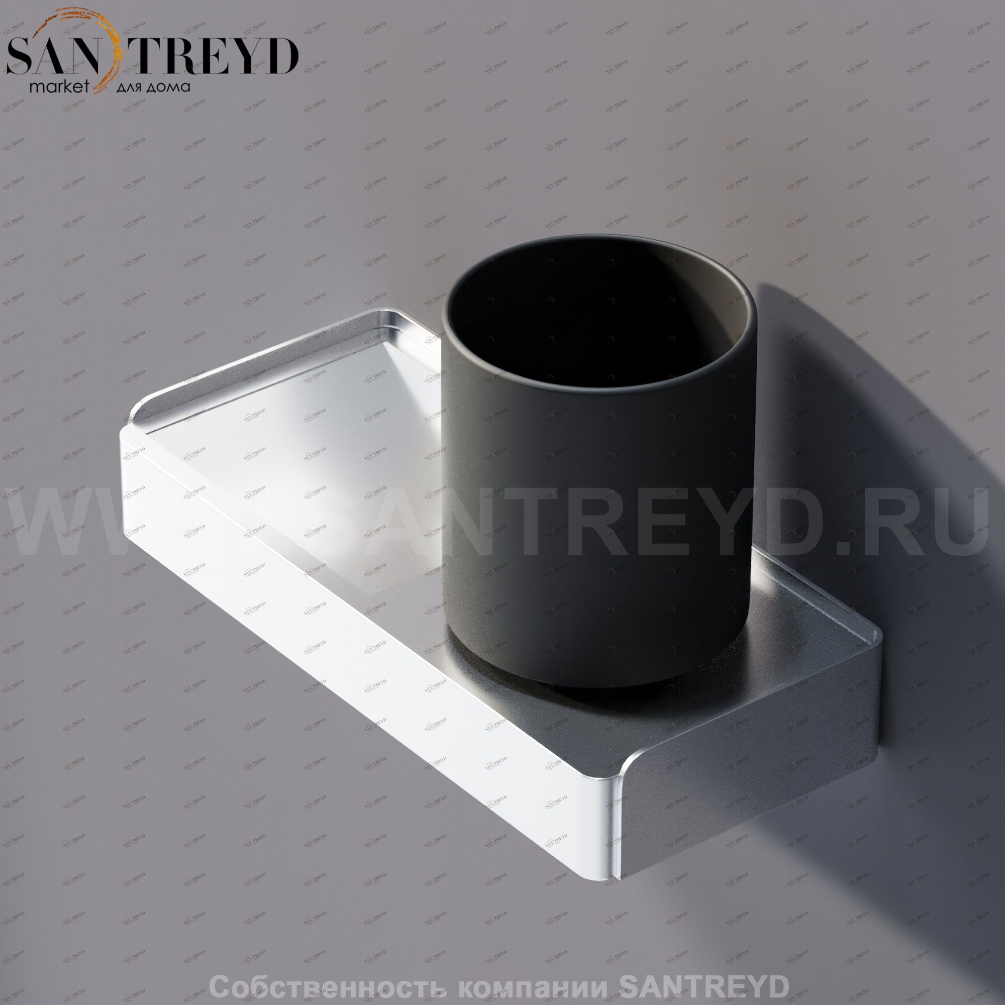 Agape MACH Мыльница с держателем для зубных щеток хромированный сатин AMAC0670SP