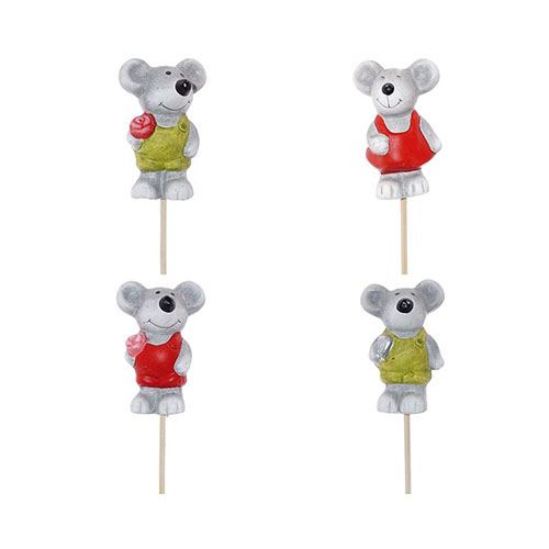 278189 Фигурка декоративная "Мышка" на палочке 4.2 х 4 х 6.5 см Santreyd 