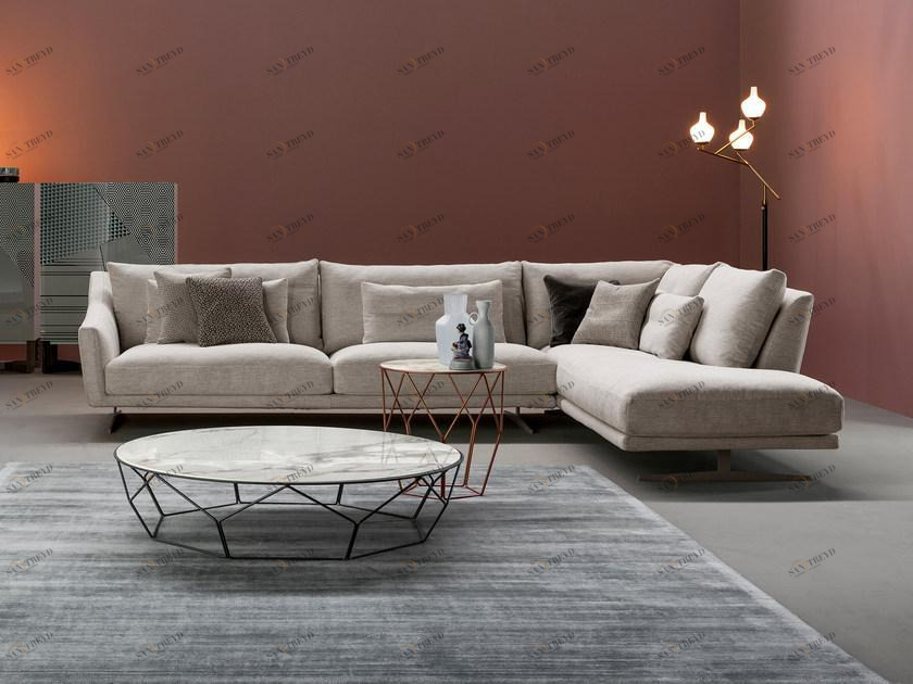 Bonaldo Модульный угловой диван из ткани с подставкой для ног sun-id-1354950