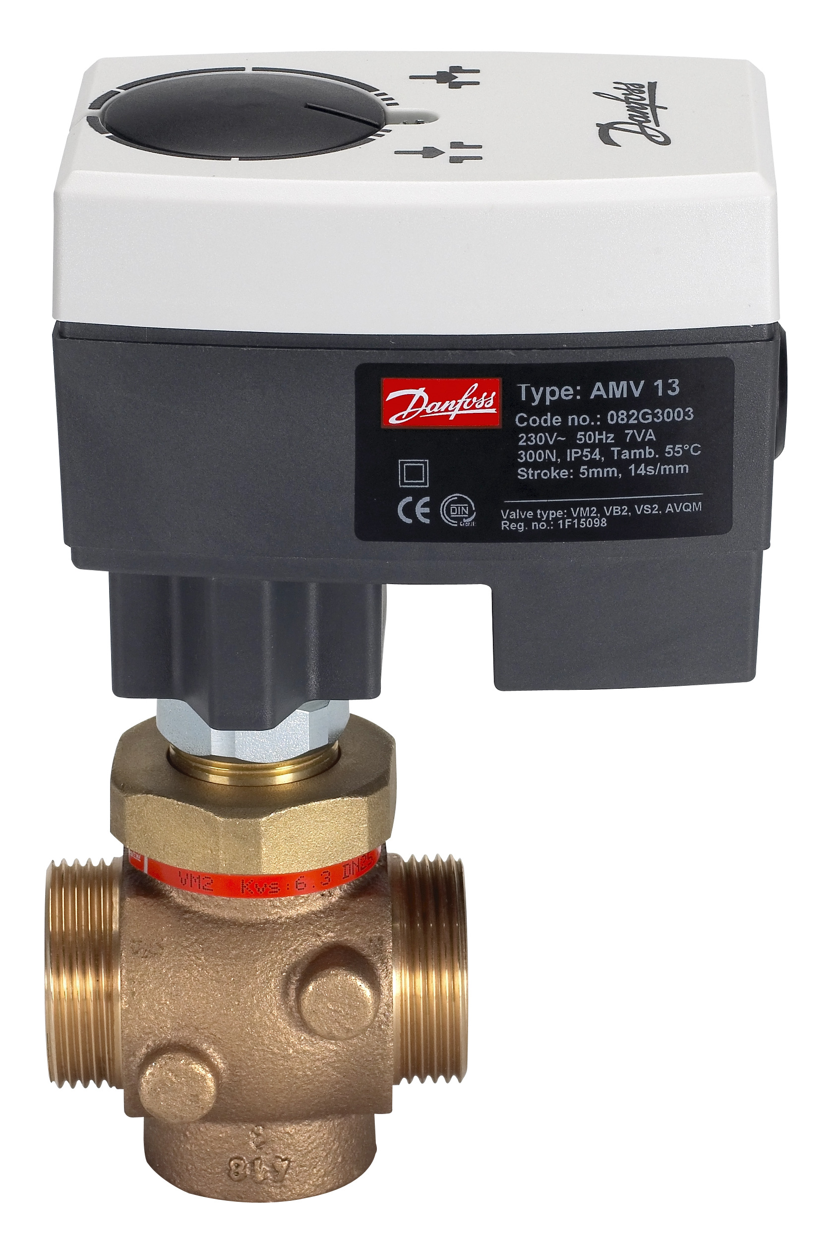 Danfoss Редукторные электроприводы с трехпозиционным управлением AMV 438 SU Эл. привод имп., 230В пер. т 082H0123  - Вид №22