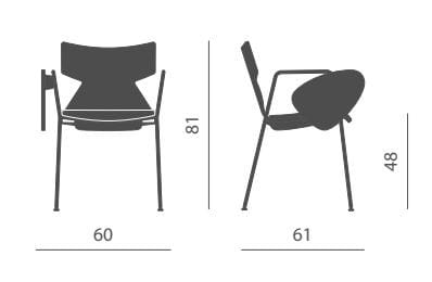 Стул для конференций из бука с опрокидыванием Kastel Kimbox Wood ARCH-00041769 - Вид №2