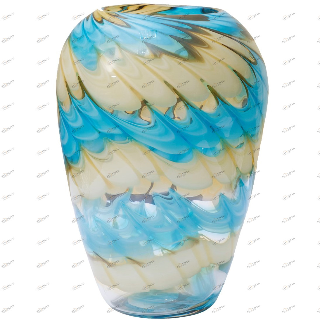 Ваза стеклянная бело-синяя от Garda Decor GARDA DECOR - 033954 Голубой 