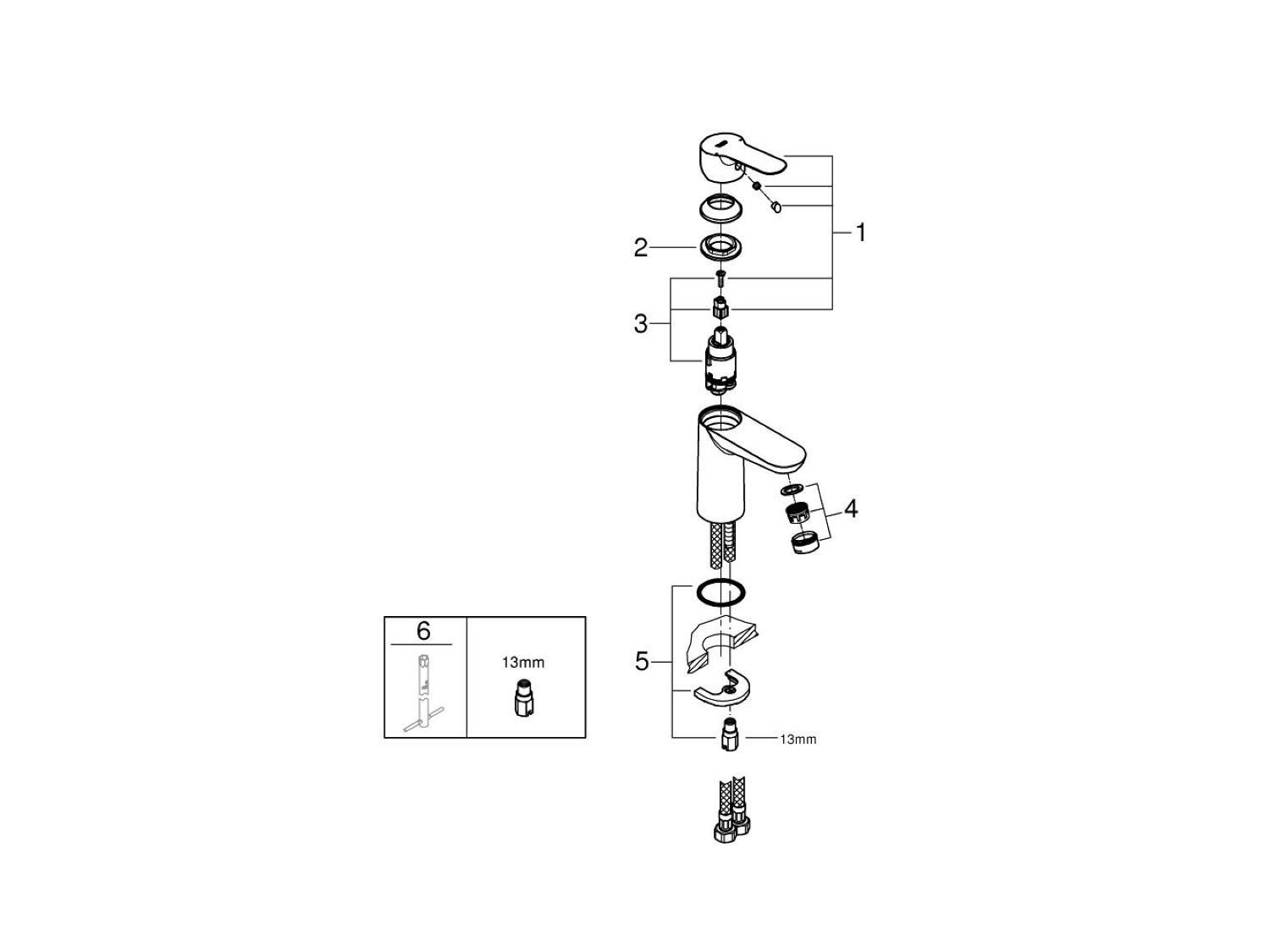 Однорычажный смеситель для раковины Grohe BauEdge ARCH-00101315 - Вид №3