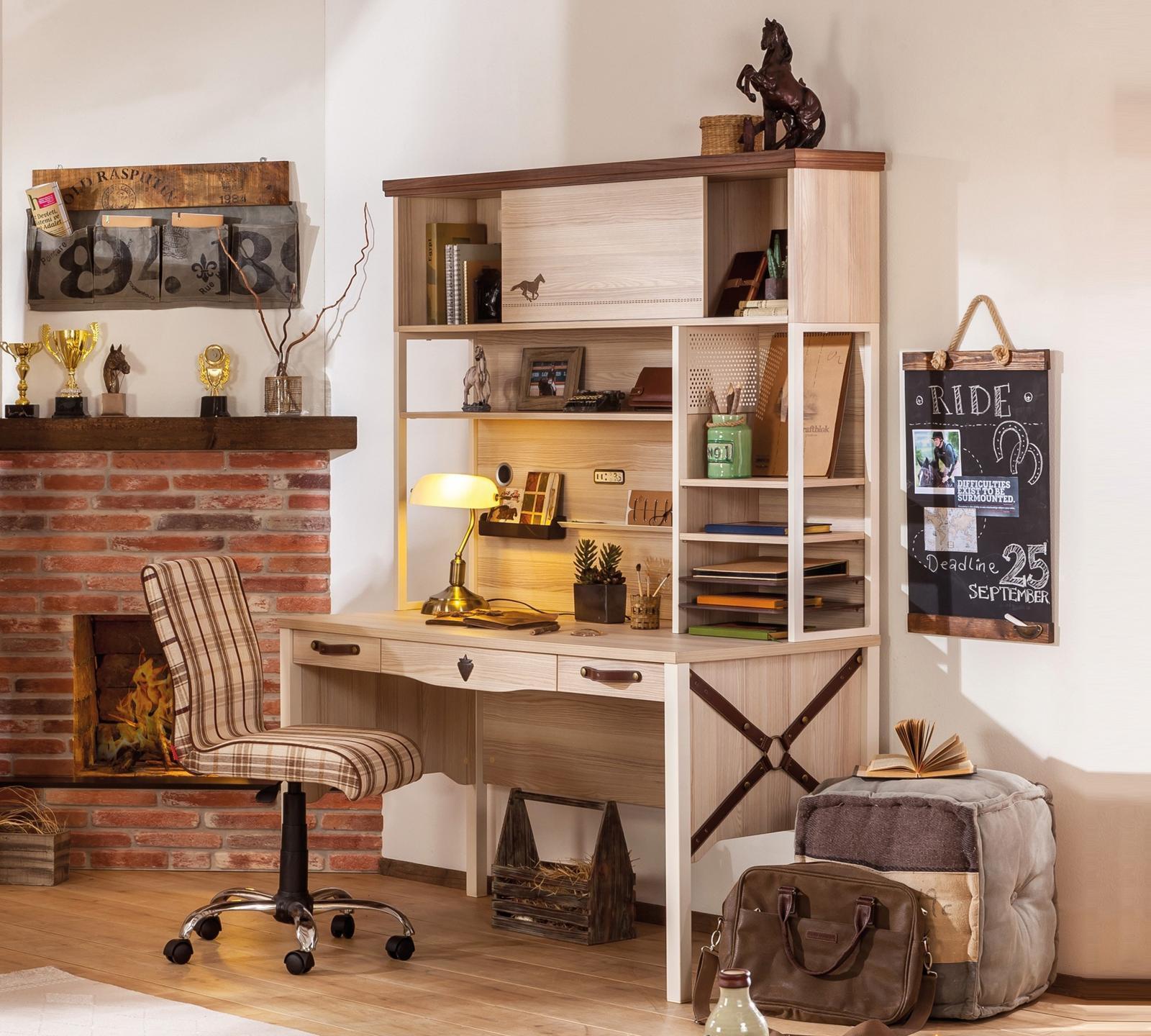 Письменный стол деревянный с ящиками светлый орех Royal L CILEK ROYAL 00-3832433 Бежевый Santreyd - Вид №4