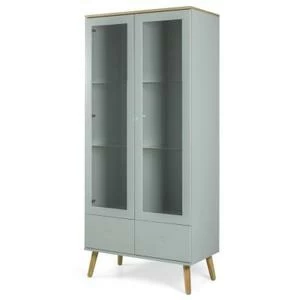 Витрина Tenzo Dot, 175х79х43 см, дуб, зеленая