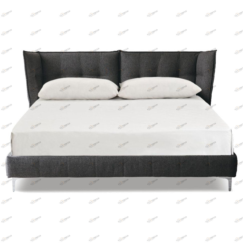 Кровать двуспальная 180х200 темно-серая Venture ICON DESIGNE ДИЗАЙНЕРСКИЕ 177959 Серый 