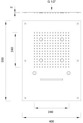 Ceadesign Прямоугольная светодиодная лейка для душа из нержавеющей стали Free ideas Aqc 27 - Вид №1