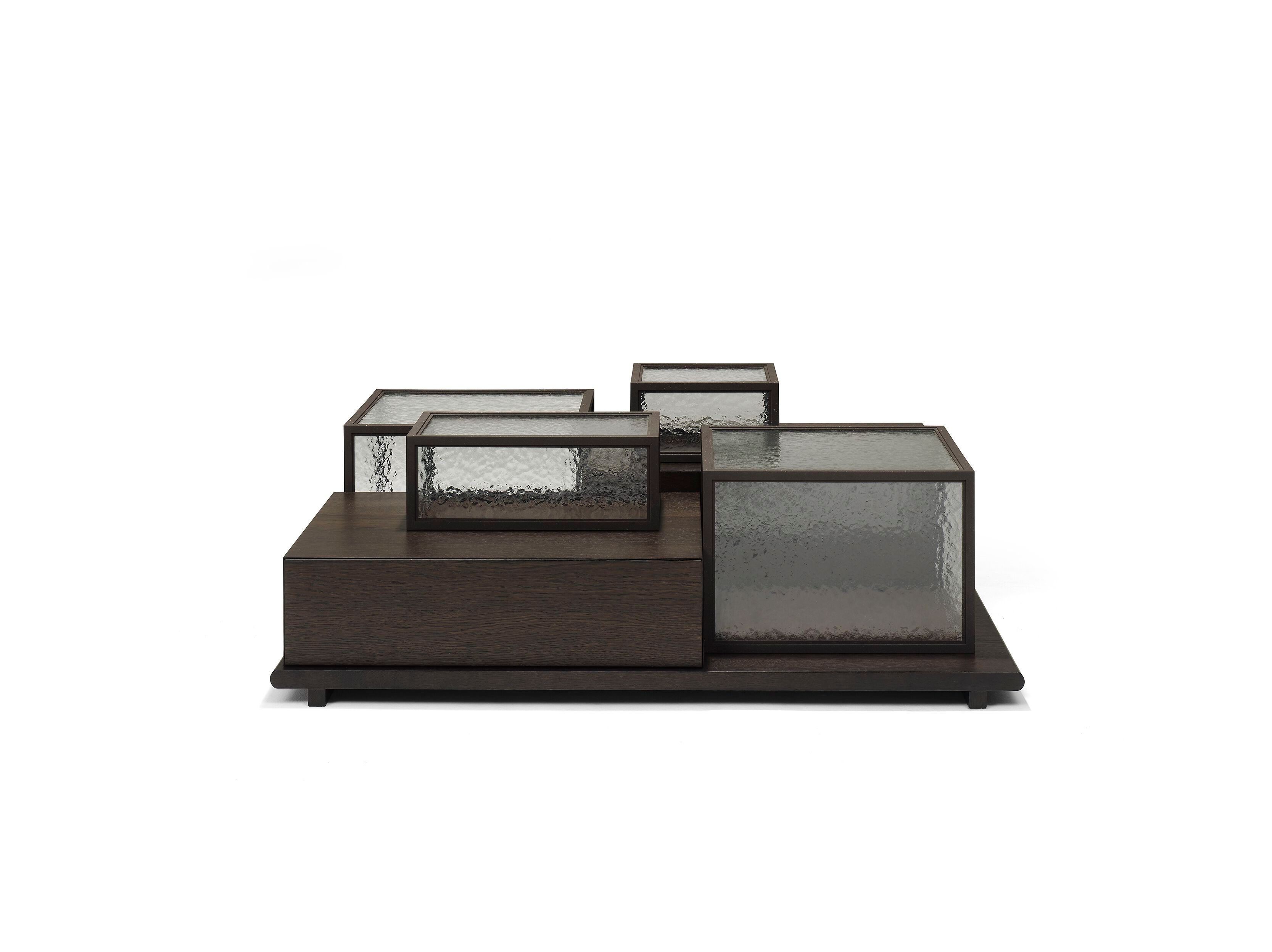 Квадратный стеклянный журнальный столик Linteloo STACK ARCH-00028026