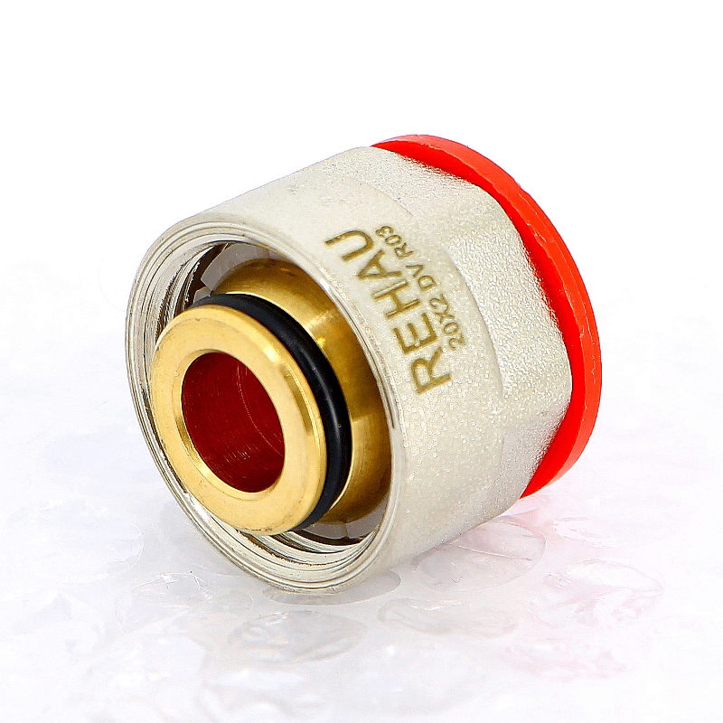 Соединитель обжим-В никелированный для трубы RAUTHERM S REHAU 20х2 250617 - Вид №3