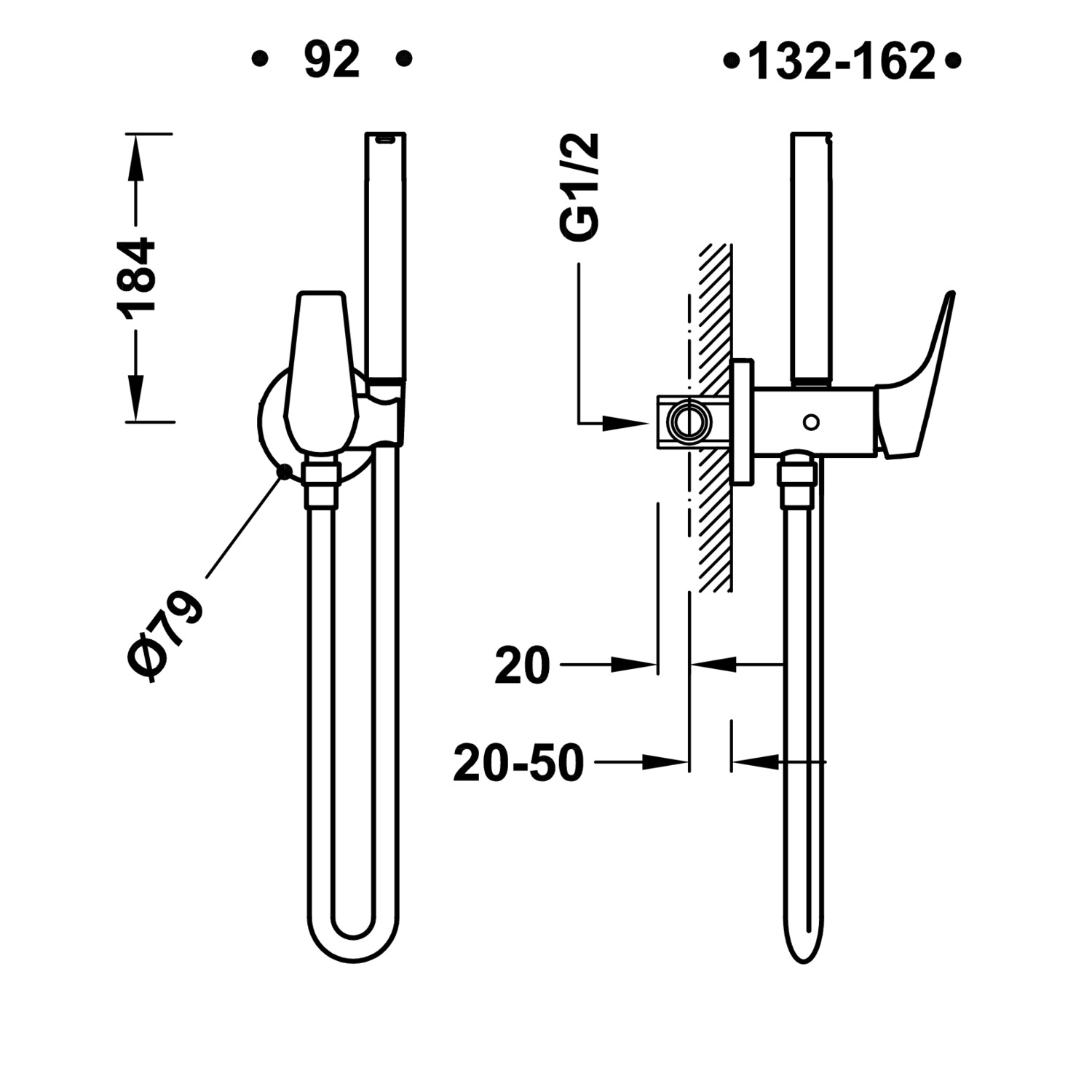 Скрытый однорычажный смеситель для унитаза/биде CANIGÓ PLUS-21712301 TRES Canigo - Вид №1