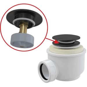 Сифон для душевого поддона CLICK/CLACK, черный-мат