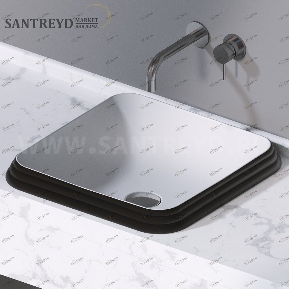 L609105 Накладная раковина под столешницу  квадратная A. e T. Italia GLASS AeT ITALIA