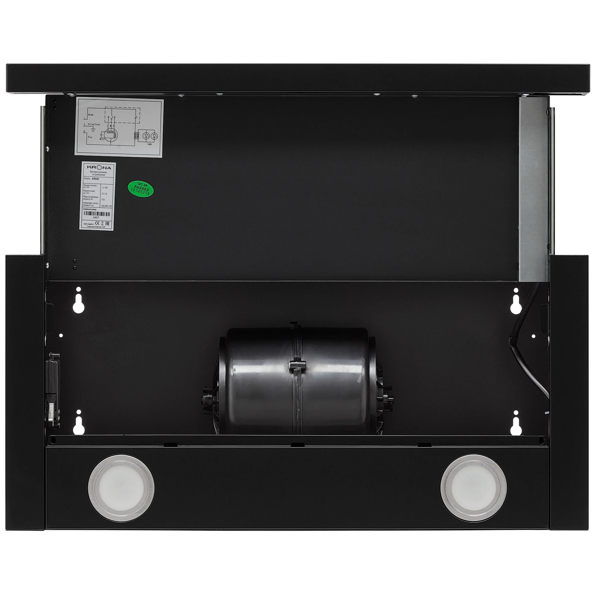 9221200 Вытяжка телескопическая KRONA KAMILLA TK 600 BLACK черный/черный KRONA1 STDN-0016088 - Вид №4