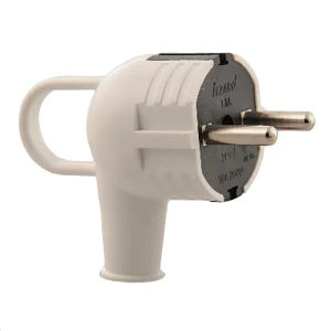 ACCESSORIES Вилка с заземлением евро с ручкой с черным белый