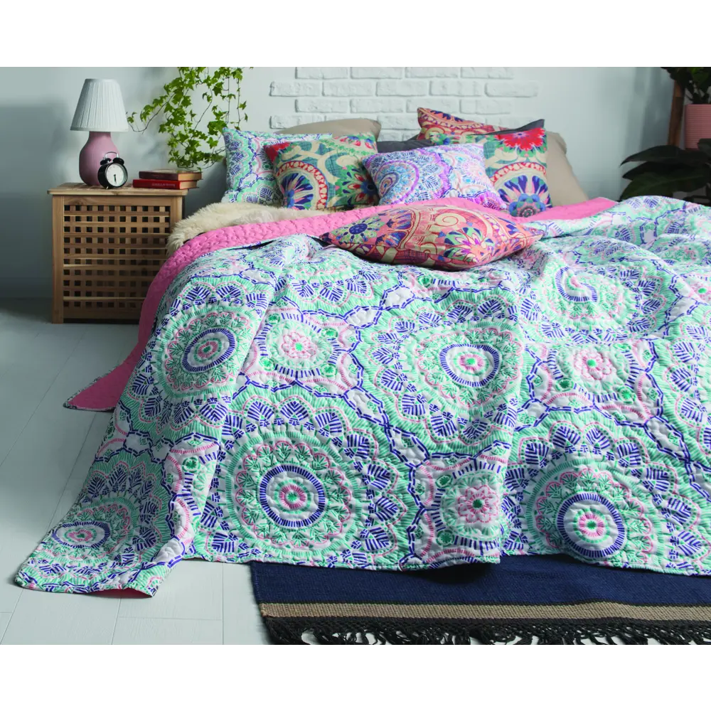 Наволочка декоративная стёганая Boho, 40x40 см, цвет синий 82041965 STLM-2146118 Santreyd - Вид №6