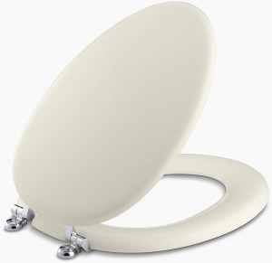KOHLER Удлиненное сиденье для унитаза Kathryn с петлями из полированного хрома K-4701-CP-96