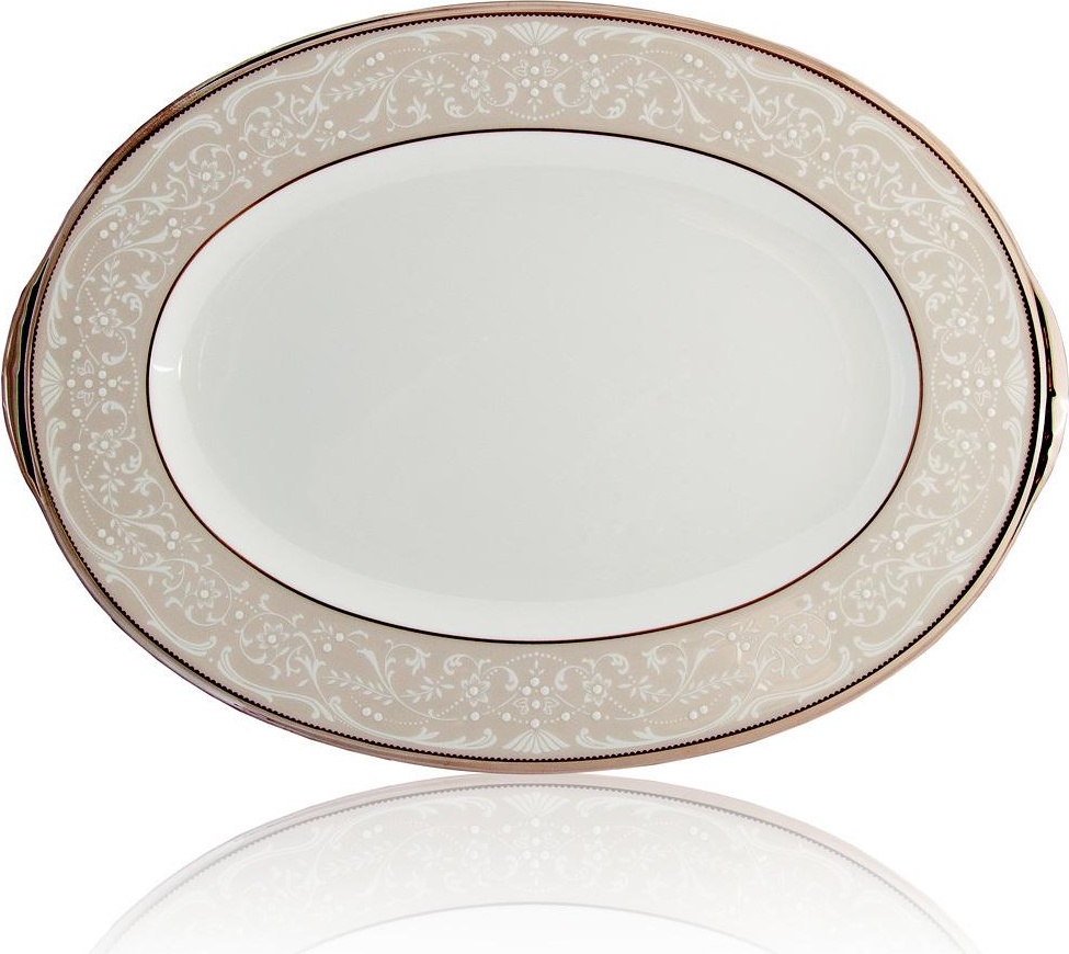 32032 Noritake Блюдо овальное Noritake "Серебряный дворец" 37см Фарфор костяной 