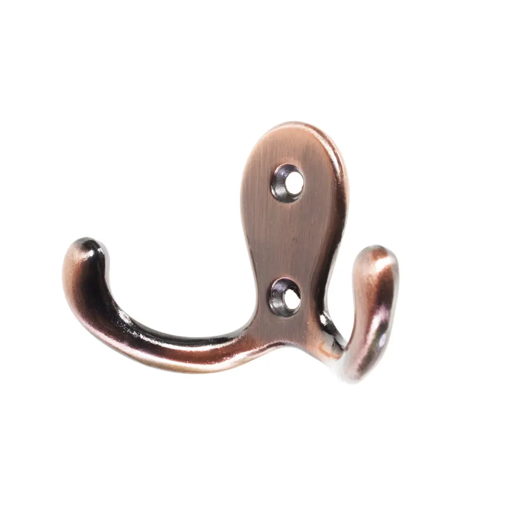 Крючок двухрожковый стандартный, металл, цвет медный LAMPLANDIA STLM-2196568