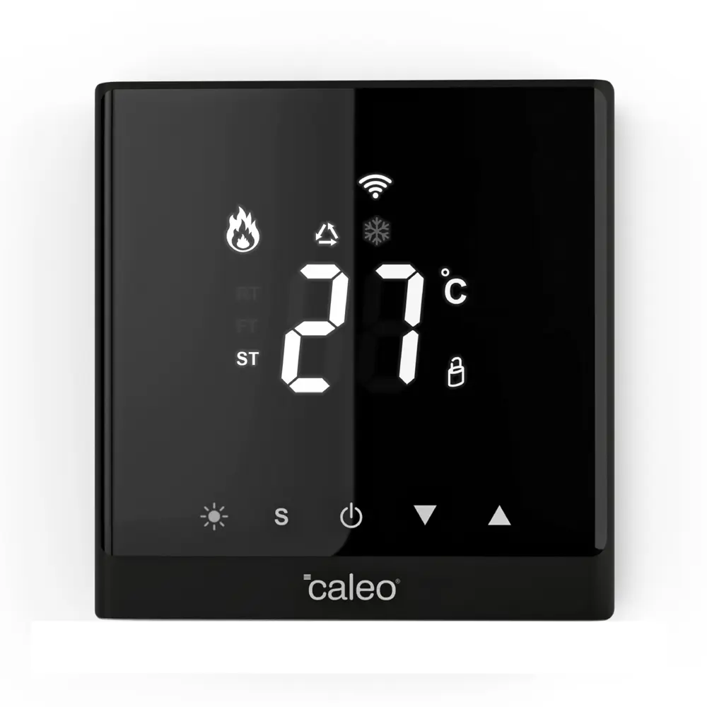 Терморегулятор для теплого пола Caleo C738 электронный программируемый с Wi-Fi цвет черный STLM-2071896