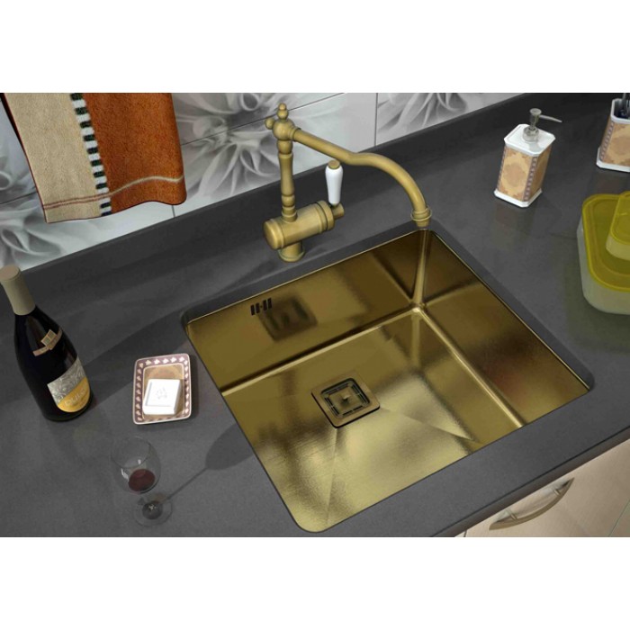 Zorg SZR-44 G Bronze Мойка кухонная квадратная Zorg  - Вид №3