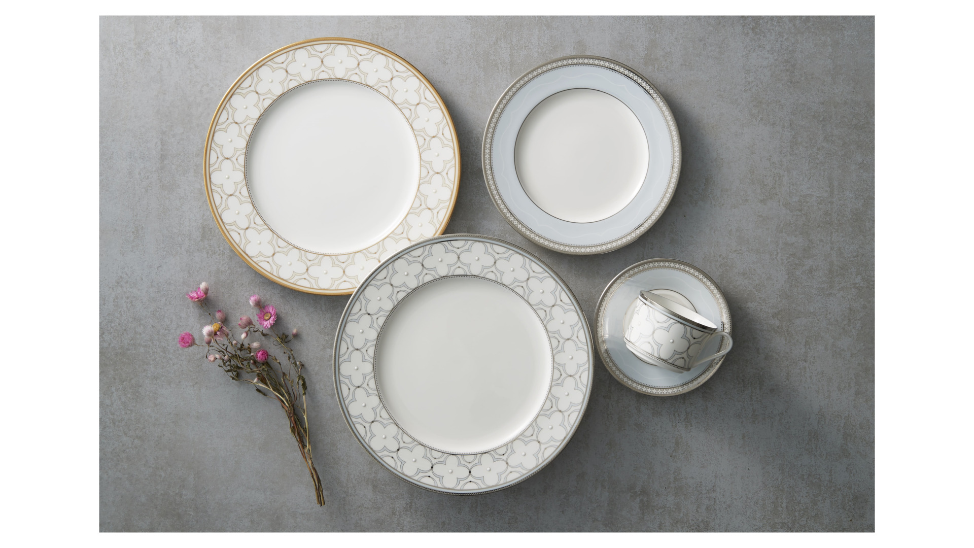 10665467 Noritake Набор из 6 чашек чайных с блюдцами Noritake "Трефолио,платиновый кант" 250мл Фарфор, Керамика  - Вид №2