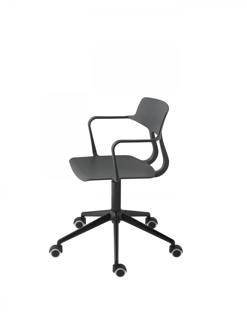 Snap 1111 Вращающееся кресло с 5-звездочной рамой из литого алюминия на колесиках, корпус из полипропилена, регулируемая высота сиденья. Et al. Snap - Вид №1