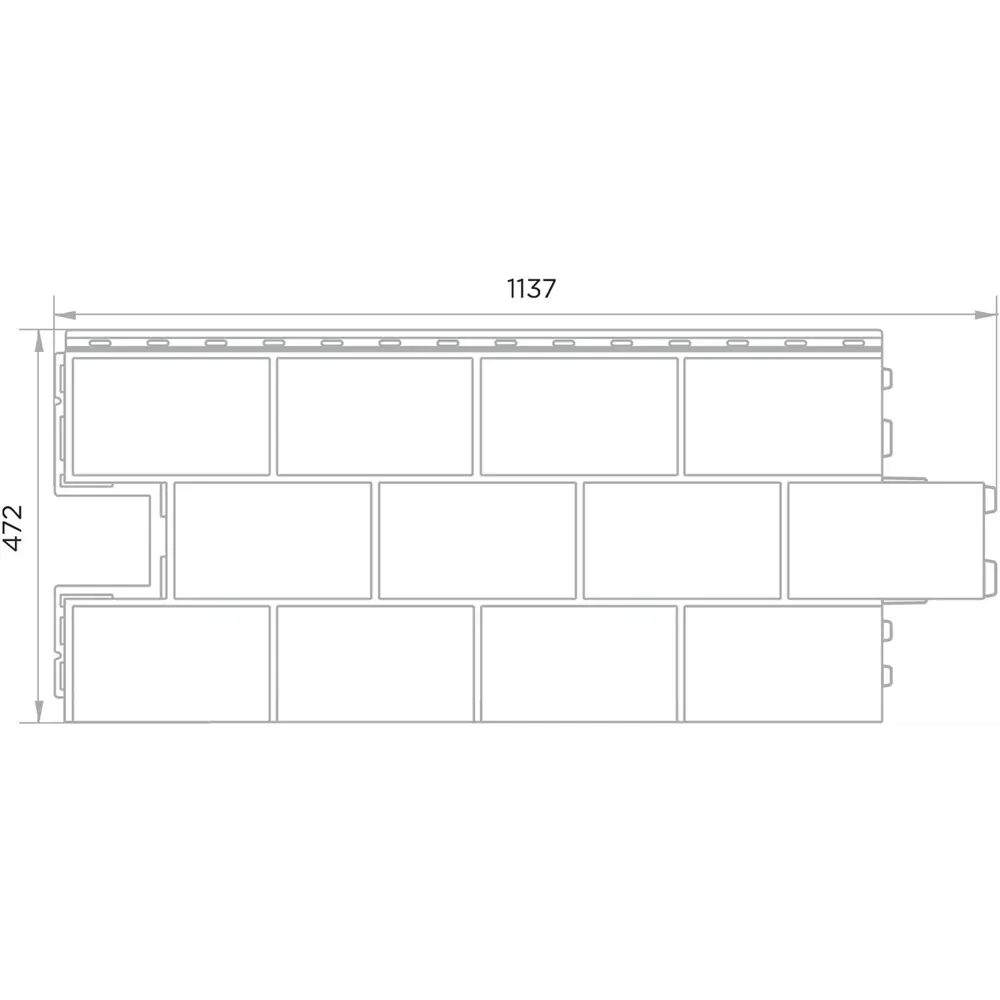 Панель фасадная полипропилен 472x1137 мм цвет светло-серый FINEBER Нет STLM-2180264 - Вид №1