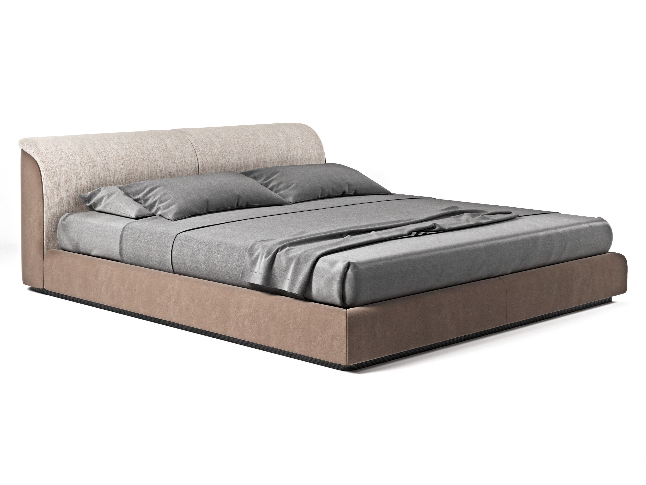 Двуспальная кровать из ткани с мягким изголовьем Formitalia мастер ARCH-00079943 - Вид №1