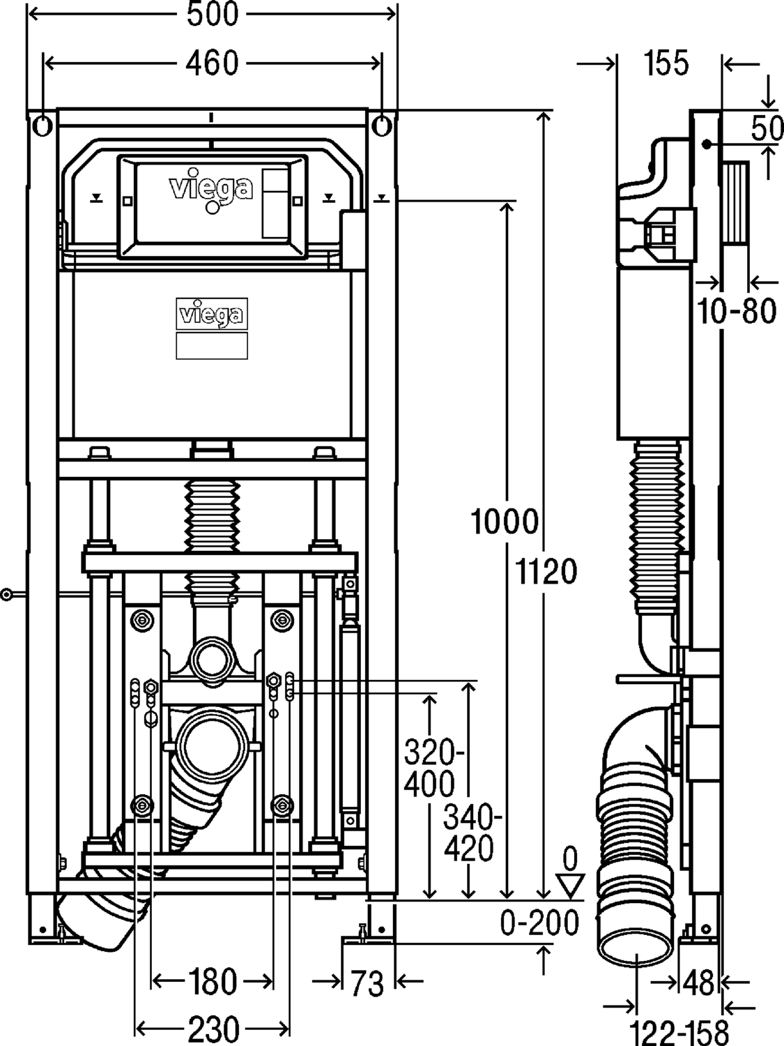 Системная техника  Prevista Dry  Элементы для унитазов VIEGA 772 024 1) Модель 8521.32 Santreyd  - Вид №2