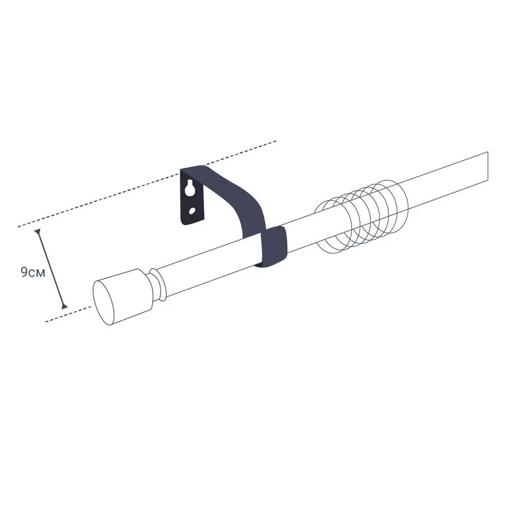 Карниз двухрядный раздвижной d19/16 мм шар 160-320 см цвет сталь ORBIS STLM-2202377 - Вид №3