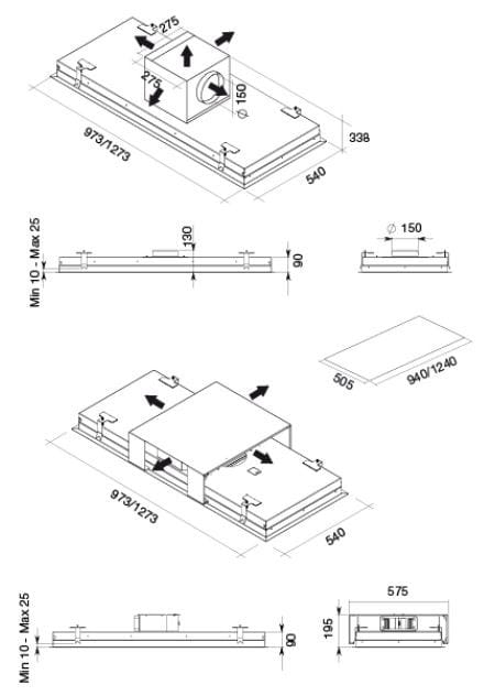 Встраиваемая вытяжка из нержавеющей стали со встроенным освещением Falmec дизайн ARCH-00068900 - Вид №5