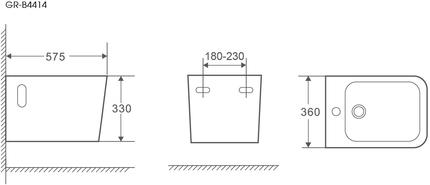 GR-B4414 Биде подвесное  Grossman  - Вид №2