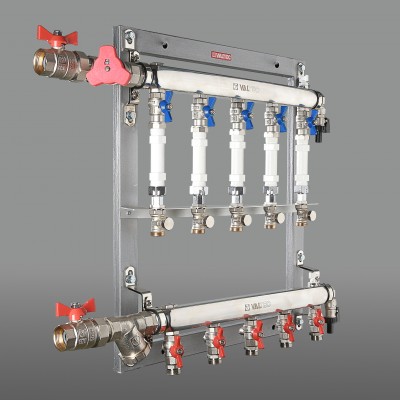 VT.GPM.05S04.R2 Узел этажный для поквартирного учета тепловой энергии Valtec 3/4", 2 вых., ввод справа  - Вид №2