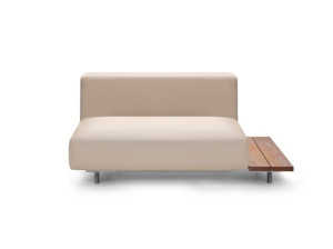 Тканевый секционный садовый диван с журнальным столиком