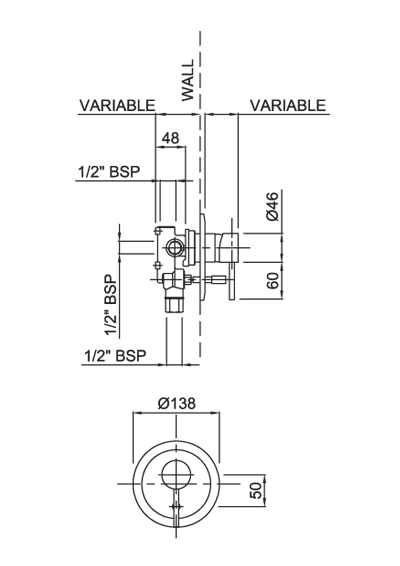MMSDCP Минималистичный смеситель для душа с переключателем Methven Minimalist - Вид №1