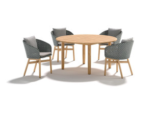 Круглый стол из тикового дерева