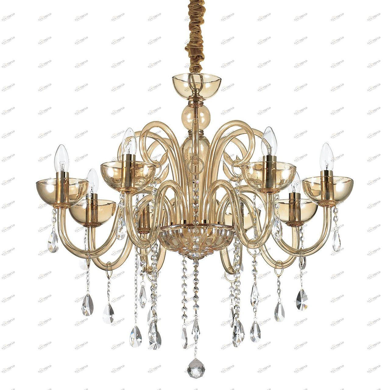 Люстра дизайнерская Know хром желтая Canaletto SP8 Ambra IDEAL LUX ДИЗАЙНЕРСКИЕ, СВЕЧИ 057279 Желтый 