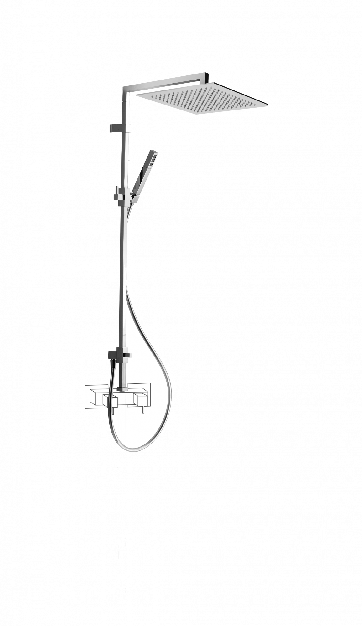 30454-CR CARIMALI Соединение Extreme 3/4 ”, душевая лейка MySlim с возможностью осмотра 