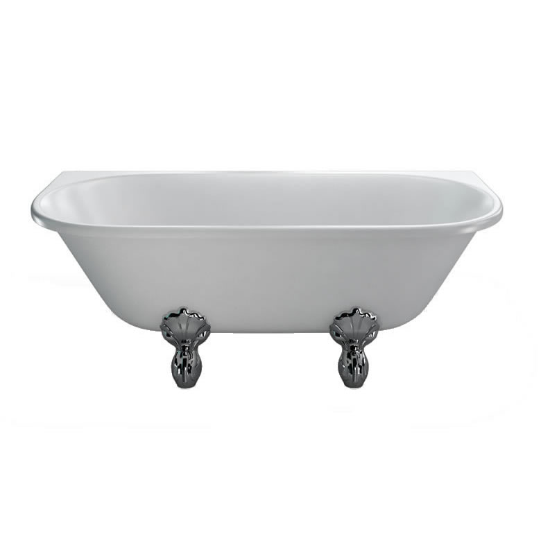 Burlington Традиционная ванна на ножках Avantgarde 1700 с приставной стенкой с ножками Luxury Claw в белом цвете L1W T12D 