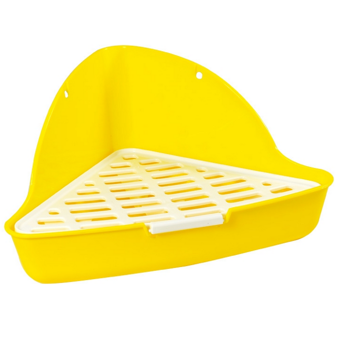 ПР0039543 Туалет для грызунов угловой с сеткой для кроликов и хорьков 27х27х10см TRIOL  - Вид №1