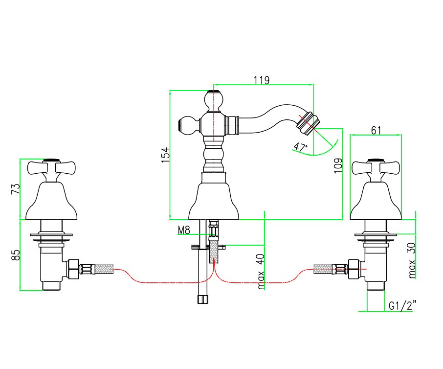 AM710202015 Смеситель для биде Webert Armony - Вид №1