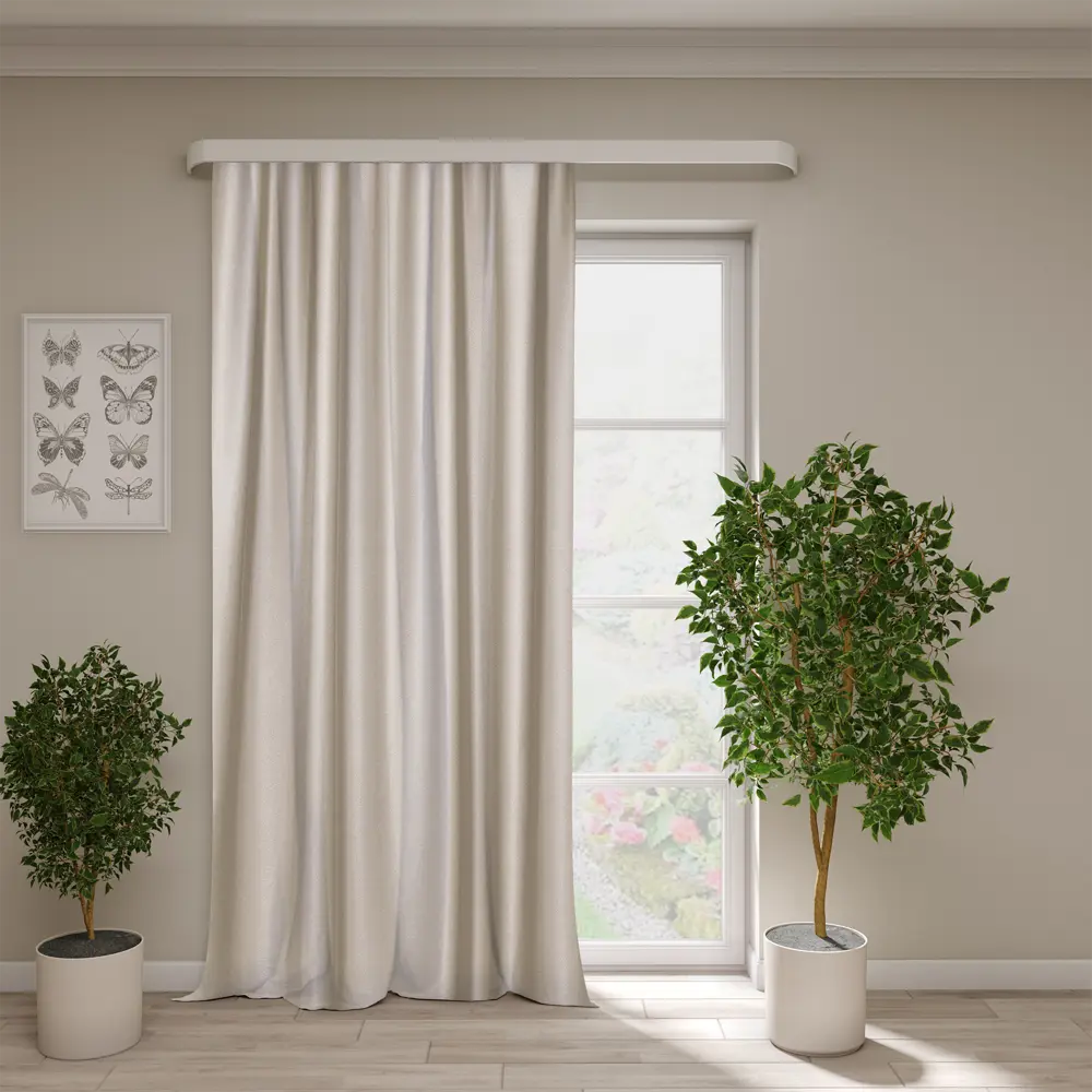 Штора Мокка Мусс блэкаут 200x280 см бежевая с ленточным креплением 89422757 Santreyd STLM-1580893