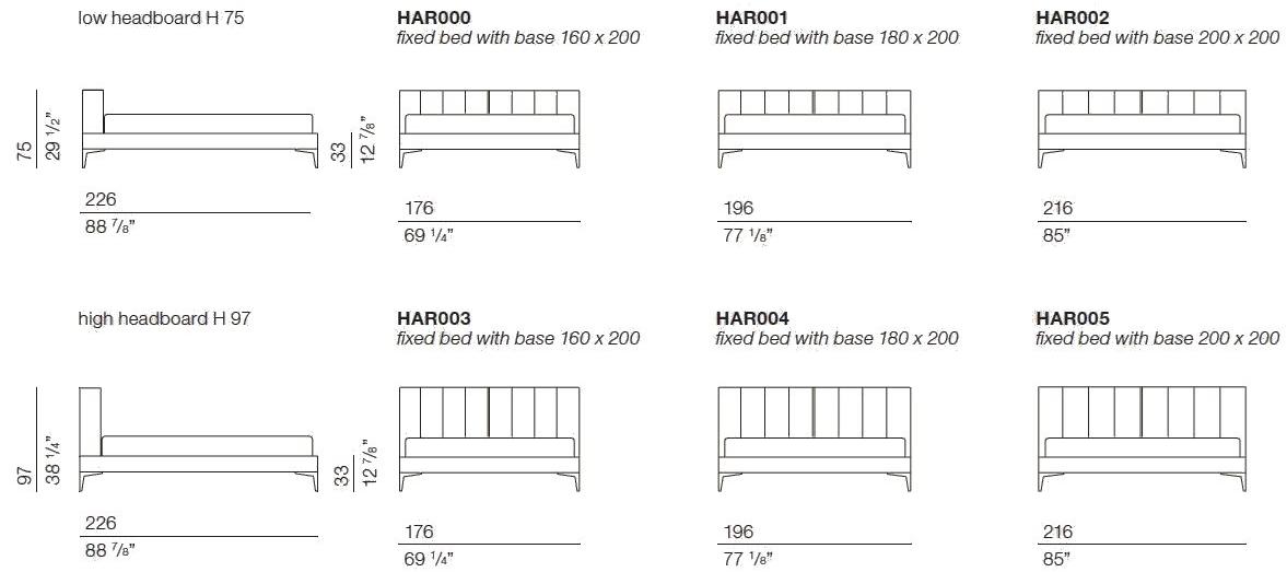 Bodema Двуспальная кровать с обивкой из ткани sun-id-1349605 - Вид №4