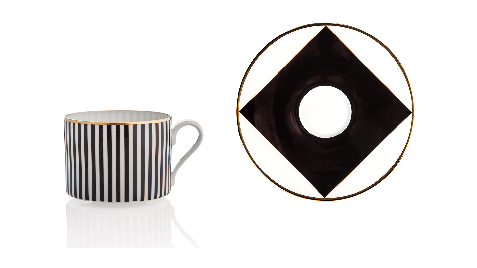 10645947 Sieger by Furstenberg Набор чашек кофейных цилиндр. с блюдцем Sieger by Furstenberg "Мой фарфор! Золотой дворец" 200мл,2шт Фарфор  - Вид №1