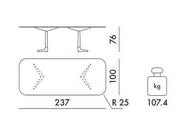 Прямоугольный стол из керамогранита Kartell MULTIPLO XL ARCH-00150442 - Вид №8
