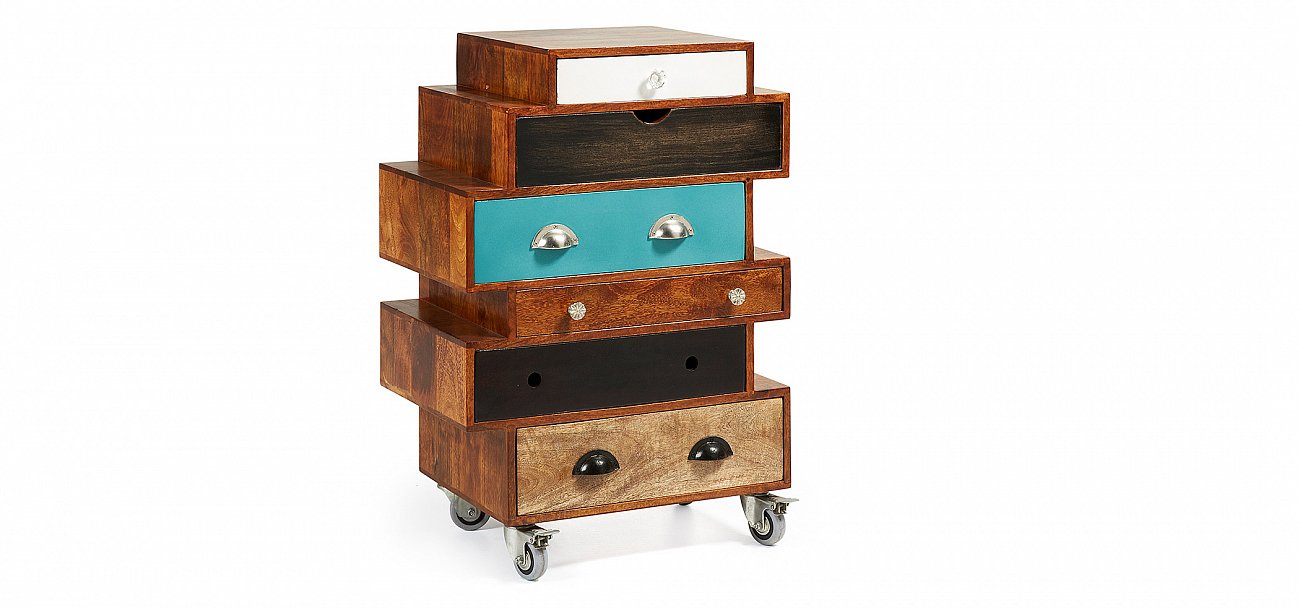 Комод в прихожую с 6 ящиками разноцветный Collin BARCELONA DESIGN ДИЗАЙНЕРСКИЕ, КОМОДЫ COLLIN 148701 Коричневый;разноцветный  - Вид №2