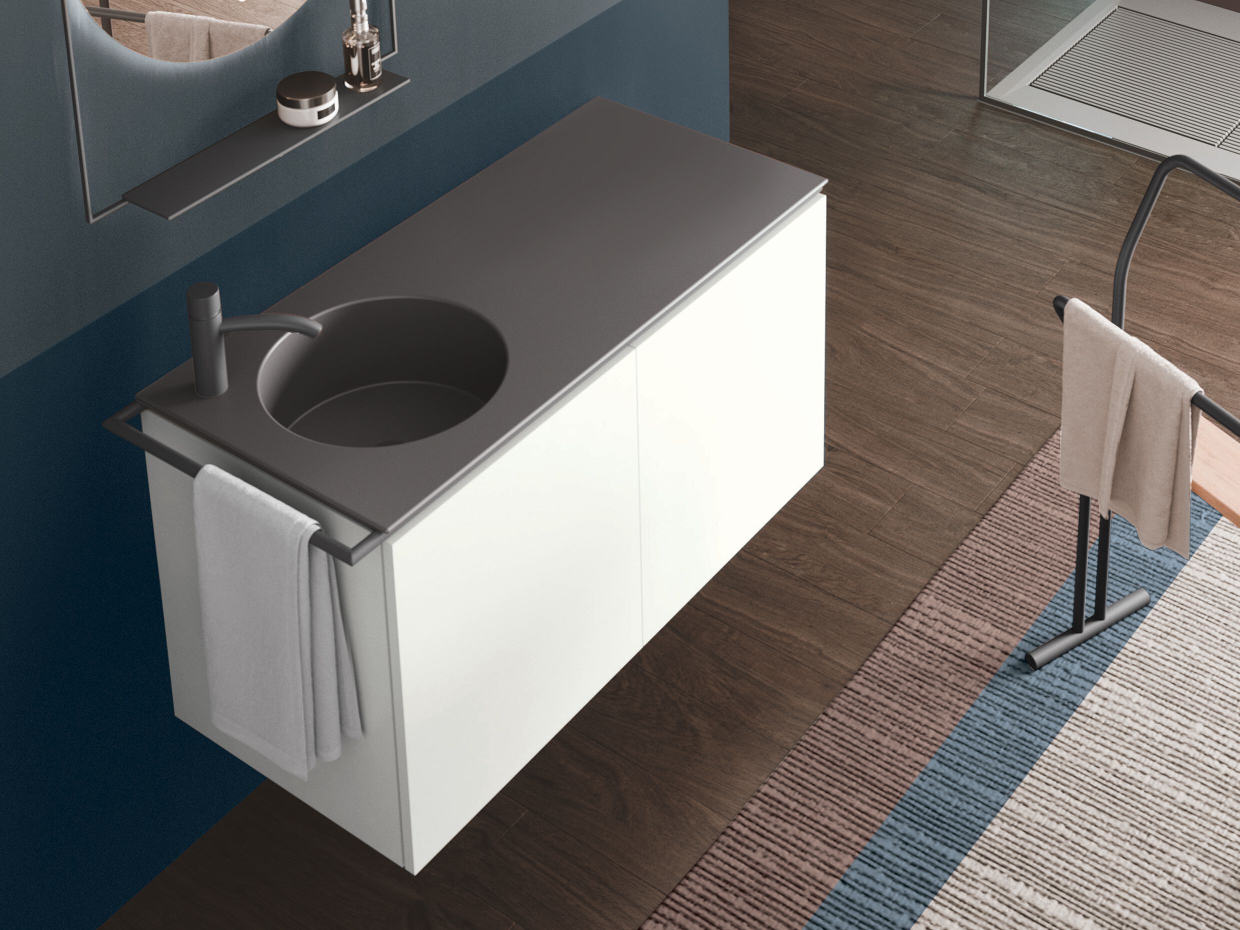 Подвесной шкаф для умывальника из ДСП со встроенной раковиной COLAVENE REGOLO ARCH-00055088